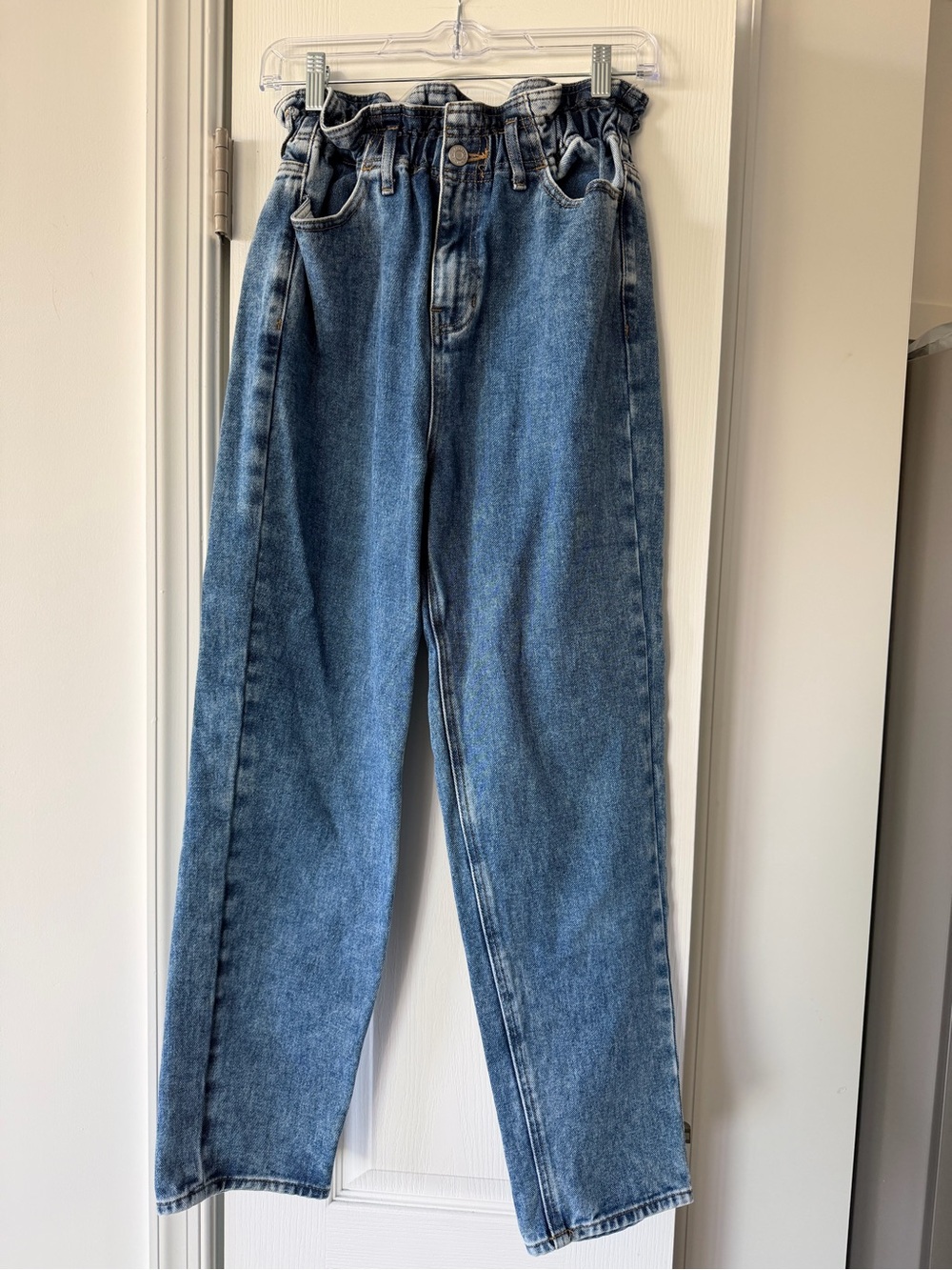 PacSun High-Rise Paperbag Waist Blue Denim Jeans